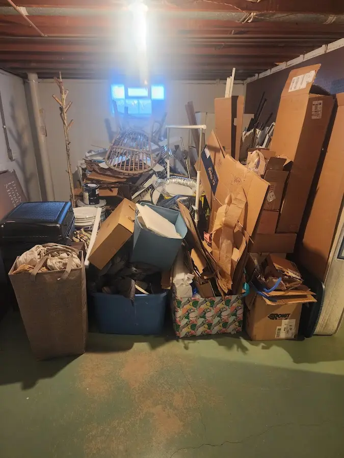 Roll-off dumpster container at job site for Cleanout Dumpster Rental in Flossmoor